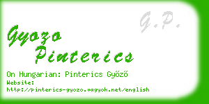 gyozo pinterics business card