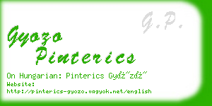 gyozo pinterics business card